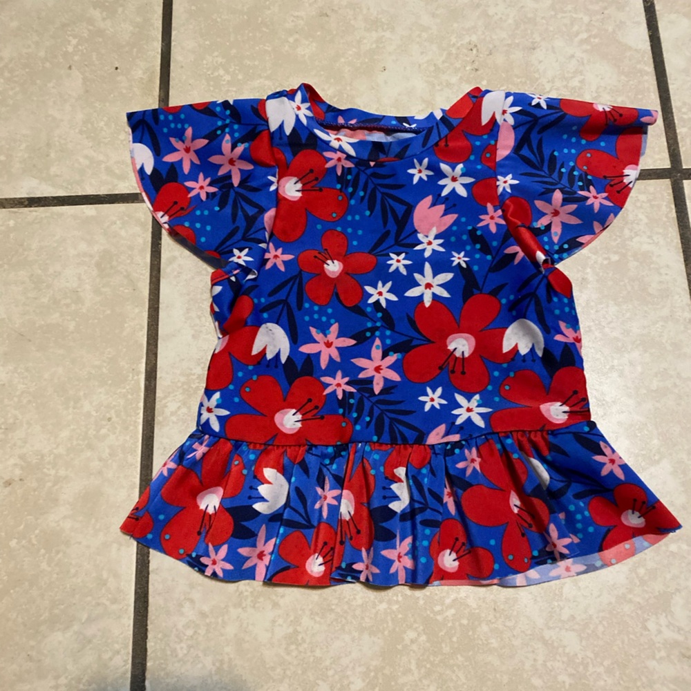 Vibrant Floral Kids Swim Blouse
